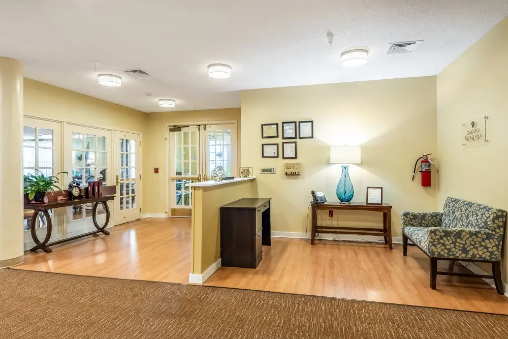 Seating area at American House Johnson City Senior Living adsf